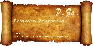 Protovin Zsuzsanna névjegykártya